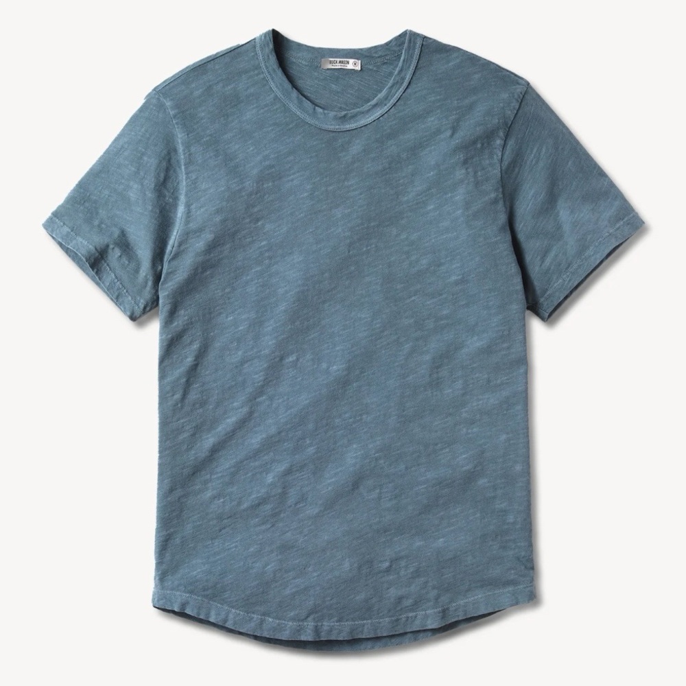 Buck‎ Mason Slub Short Curved Hem Tee In Venice Wash